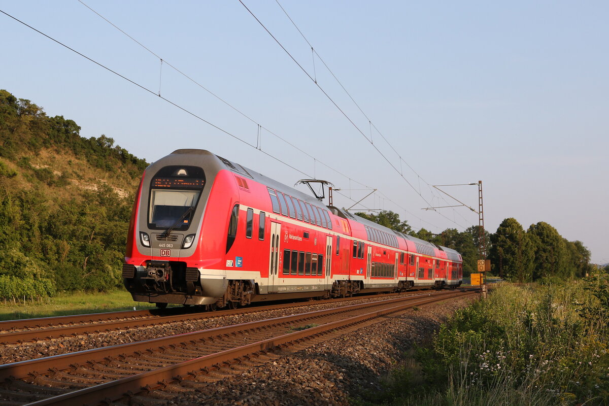 445 063 auf dem Weg nach Gemnden am 23. Juli 2021 bei Himmelstadt.