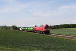 077 015 war am 14. Mai 2025 mit einem  Mllzug  in Richtung Regensburg unterwegs.