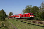 245 014 war am 29. April 2025 in Thann/Matzbach auf dem Weg nach Mhldorf.