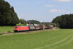 185 346 auf dem Weg nach Mnchen am 7. August 2024 bei Axdorf im Chiemgau.