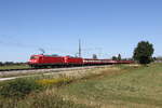 185 204 und 185 296 mit einem 'ERZZUG' aus Salzburg kommend am 13. August 2026 bei �bersee am Chiemsee.