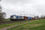 193 841 von  BoxXpress  mit einem Containerzug am 28. Mrz 2019 bei Bremen-Mahndorf.