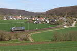 193 990 von  Railpool  war am 5. April 2024 bei Breitenfurt in Richtung Treuchtlingen unterwegs.