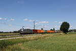 6193 158 mit einem Containerzug aus Salzburg kommend am 4. Juli 2026 bei �bersee am Chiemsee.