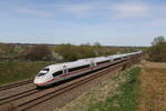 408 009 und 408 003 waren am 6. April 2024 bei Vierkirchen in Richtung Mnchen unterwegs.