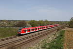 423 116 und 423 315 aus Petershauseen kommend am 7. April 22024 bei Vierkirchen.