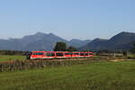 642 058 der  Erzgebirgsbahn  am 2. September 2021 bei Bernau am Chiemsee.