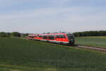 642 087 und 642 xxx aus Schwandorf kommend am 14. Mai 2025 bei Unterackerhof.