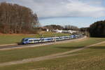 430 027 und 430 028 auf dem Weg nach Mnchen am 27. Januar 2025 bei Axdorf im Chiemgau.