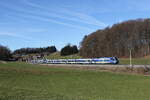 Bayerische Regiobahn/910367/430-015-und-430-021-aus 430 015 und 430 021 aus M�nchen kommend am 26. Februar 2026 bei Axdorf im Chiemgau.