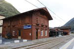 Der Bahnhof von  Franzensfeste - Fortezza  in Sdtirol am 7.