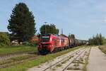 2159 264 von  TRANSFLEX  mit einem Kesselwagenzug aus Burghausen kommend am 25.