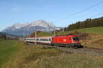 1016 035 aus Wrgl kommend am 10. November 2024 bei Fieberbrunn.