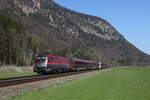 1116 238 auf dem Weg nach Innsbruck am 21. April 2021 bei Niederaudorf.