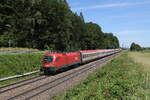 br-1116/855176/1116-087-war-am-18-juni 1116 087 war am 18. Juni 2024 mit einem 'EC' bei Hufschlag in Richtung Mnchen unterwegs.