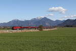 1116 211 aus Salzburg kommend am 8. April 2025 bei Bernau am Chiemsee.