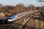 1116 159  SPARDA-Bank  mit dem EC 212 aus Salzburg kommend am 16. Januar 2022 in bersee am Chiemsee.
