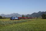 1116 154 'Zugkraft f�r Europa' aus Salzburg kommend am 25. Juni 2026 bei Bernau am Chiemsee.