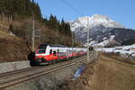 4748 043 war am 5. Februar 2025 bei Pfaffenschwend in Richtung St. Johann unterwegs.