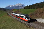 4023 003 war am 5. November 2025 bei Fieberbrunn in Richtung Hochfilzen unterwegs.