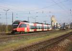 4124 02-1 bei der Ausfahrt aus dem Bahnhof von Gramatneusiedel am 21.