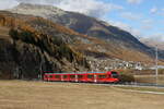 ABe 4/16 3130 am 26. Oktober auf dem Weg nach  St. Moritz , aufgenommen kurz vor  Celerina .