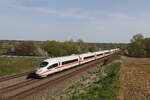 403 016 war am 7. April 2024 bei Vierkirchen in Richtung Mnchen unterwegs.